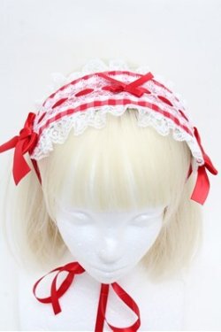 画像3: LOLITA / レースヘッドドレス  赤ｘ白 S-26-03-10-015-LO-AC-HR-ZS
