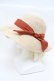 画像1: axes femme / リボン配色雑材ＵＶハット  ベージュ S-26-03-10-022-AX-AC-HR-ZS (1)