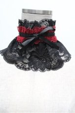 画像1: MARBLE / レース付け襟  黒ｘ赤 S-26-03-10-035-GO-TO-HR-ZS (1)