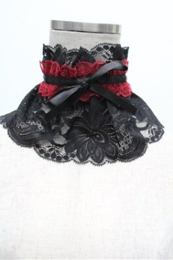 画像1: MARBLE / レース付け襟  黒ｘ赤 S-26-03-10-035-GO-TO-HR-ZS