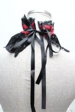 画像2: MARBLE / レース付け襟  黒ｘ赤 S-26-03-10-035-GO-TO-HR-ZS