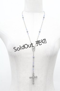 画像1: Moi-meme-Moitie / ローズ十字架ロザリオネックレス  シルバーｘ青 S-26-03-10-038-MO-AC-HR-ZS