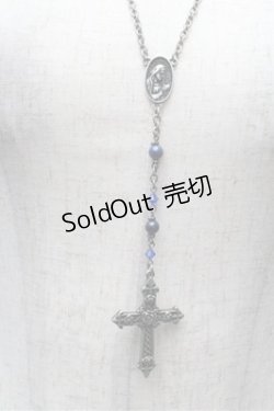 画像2: Moi-meme-Moitie / ローズ十字架ロザリオネックレス  シルバーｘ青 S-26-03-10-038-MO-AC-HR-ZS