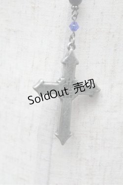 画像3: Moi-meme-Moitie / ローズ十字架ロザリオネックレス  シルバーｘ青 S-26-03-10-038-MO-AC-HR-ZS