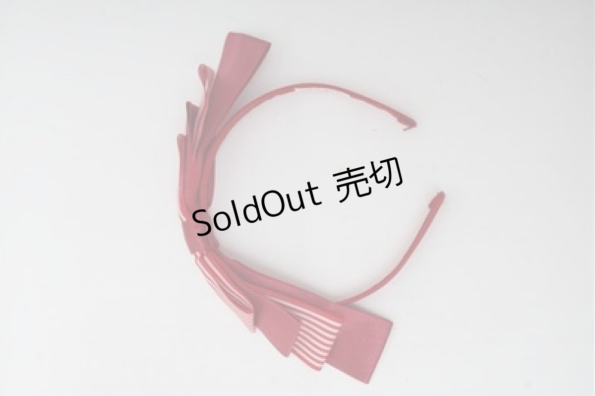 画像2: Angelic Pretty / Chelseaストライプリボンカチューシャ  赤 S-26-03-12-004-AP-AC-HR-ZS (2)