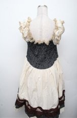 画像2: Dangerous nude / ストライプ切替ジャンパースカート  アイボリー S-26-03-12-036-PU-OP-HR-ZS (2)