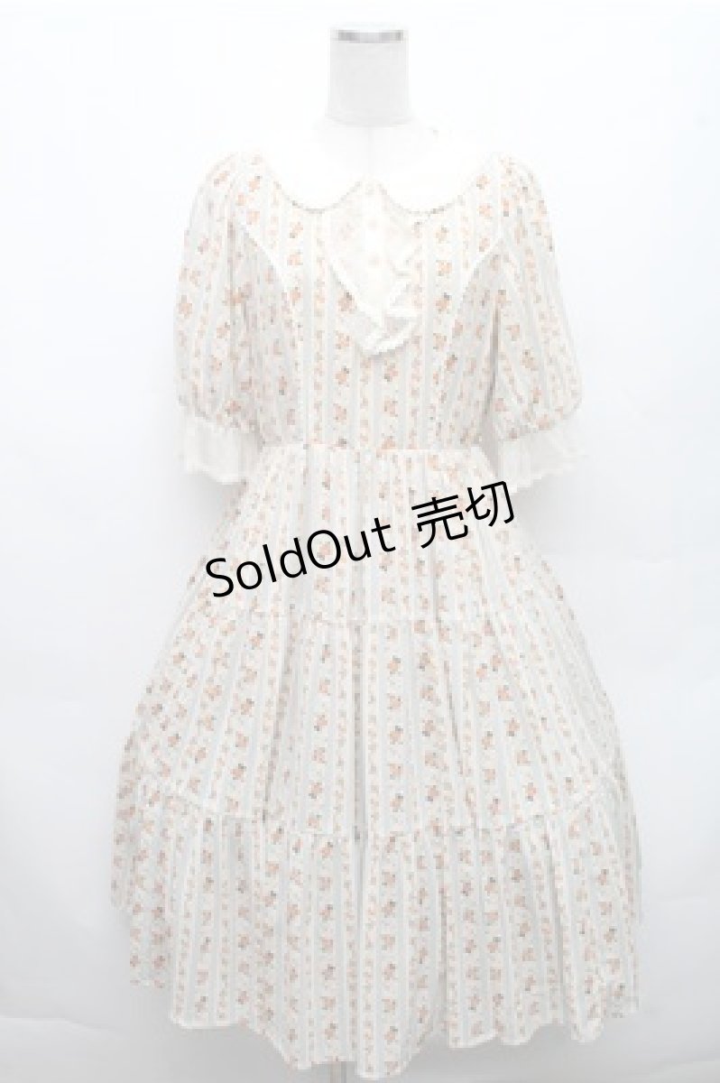 画像1: axes femme kawaii / プチローズ柄ワンピース  オフ S-26-03-12-037-AX-OP-AS-ZS (1)