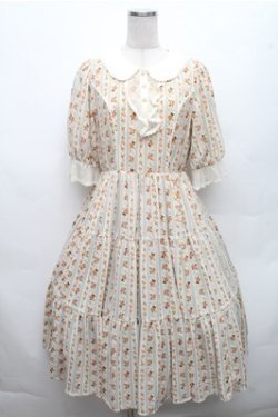 画像1: axes femme kawaii / プチローズ柄ワンピース  オフ S-26-03-12-037-AX-OP-AS-ZS