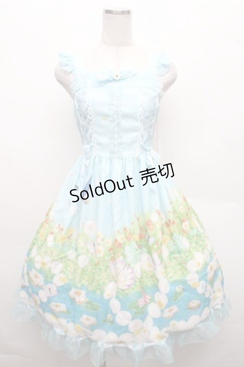 画像1: BABY,THE STARS SHINE BRIGHT / Thumbelina Fairy Tale〜未来への旅立ち〜柄レースアップジャンパースカート  ミント S-26-03-12-039-BA-OP-HR-ZS (1)