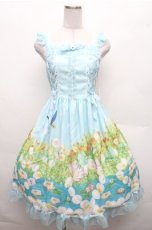 画像1: BABY,THE STARS SHINE BRIGHT / Thumbelina Fairy Tale〜未来への旅立ち〜柄レースアップジャンパースカート  ミント S-26-03-12-039-BA-OP-HR-ZS (1)