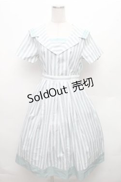 画像1: axes femme POETIQUE / ストライプセーラーワンピース  グリーン S-26-03-12-040-AX-OP-AS-ZS