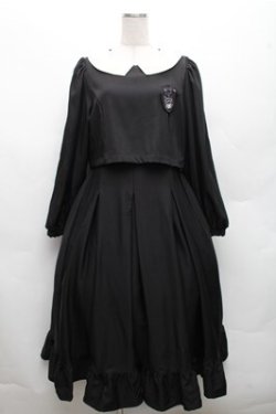 画像1: m petit by misako / サンリオキャラクターズコラボ クロミワッペン付きワンピース  黒 S-26-03-12-045-LO-OP-AS-ZS