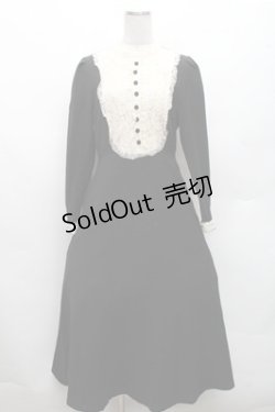 画像1: an another angelus / クレリックレースヨーク切替ロングワンピース  黒 S-26-03-12-046-CA-OP-AS-ZS