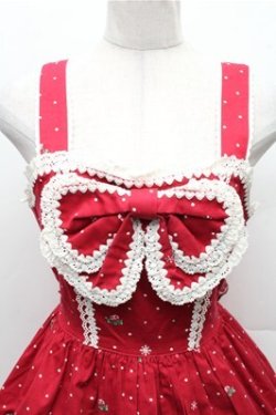 画像3: BABY,THE STARS SHINE BRIGHT / みるくちゃんとゆきいちごリボンジャンパースカート  赤 S-26-03-12-047-BA-OP-HR-ZS