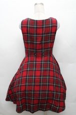 画像2: Jane Marple / ウールタータンチェックジャンパースカート  赤 S-26-03-12-048-JM-OP-AS-ZS (2)