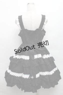 画像2: MAM / ティアードジャンパースカート  黒ｘ白 S-26-03-12-049-LO-OP-AS-ZS