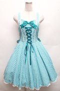 metamorphose / Sugarサーキュラージャンパースカート(ギンガム)  ミントブルー S-26-03-12-051-ME-OP-AS-ZS