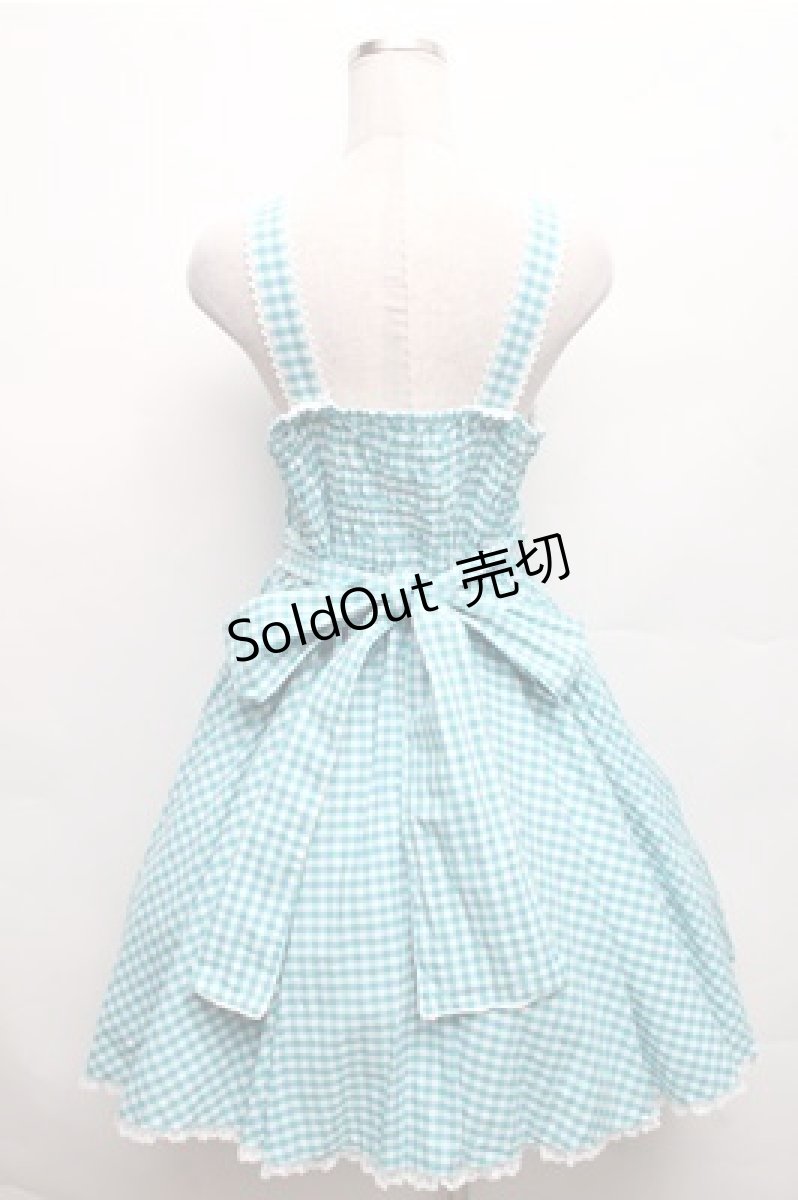 画像2: metamorphose / Sugarサーキュラージャンパースカート(ギンガム)  ミントブルー S-26-03-12-051-ME-OP-AS-ZS (2)