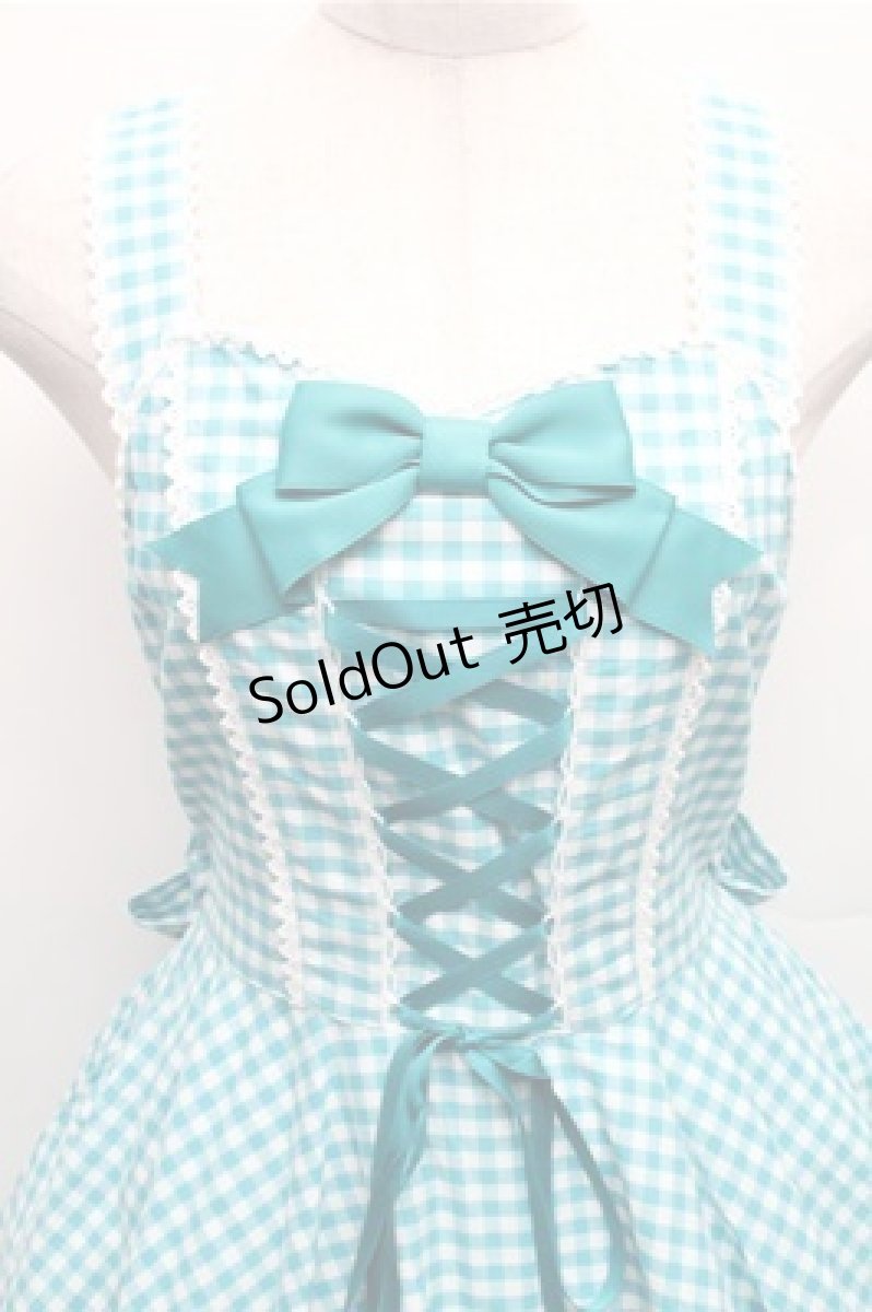 画像3: metamorphose / Sugarサーキュラージャンパースカート(ギンガム)  ミントブルー S-26-03-12-051-ME-OP-AS-ZS (3)