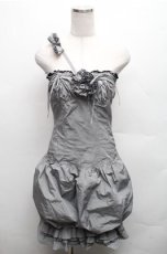 画像1: alice auaa / コサージュ付きバルーンワンピース 3 グレー S-26-03-12-054-AA-OP-AS-ZS (1)