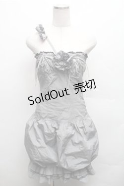 画像1: alice auaa / コサージュ付きバルーンワンピース 3 グレー S-26-03-12-054-AA-OP-AS-ZS