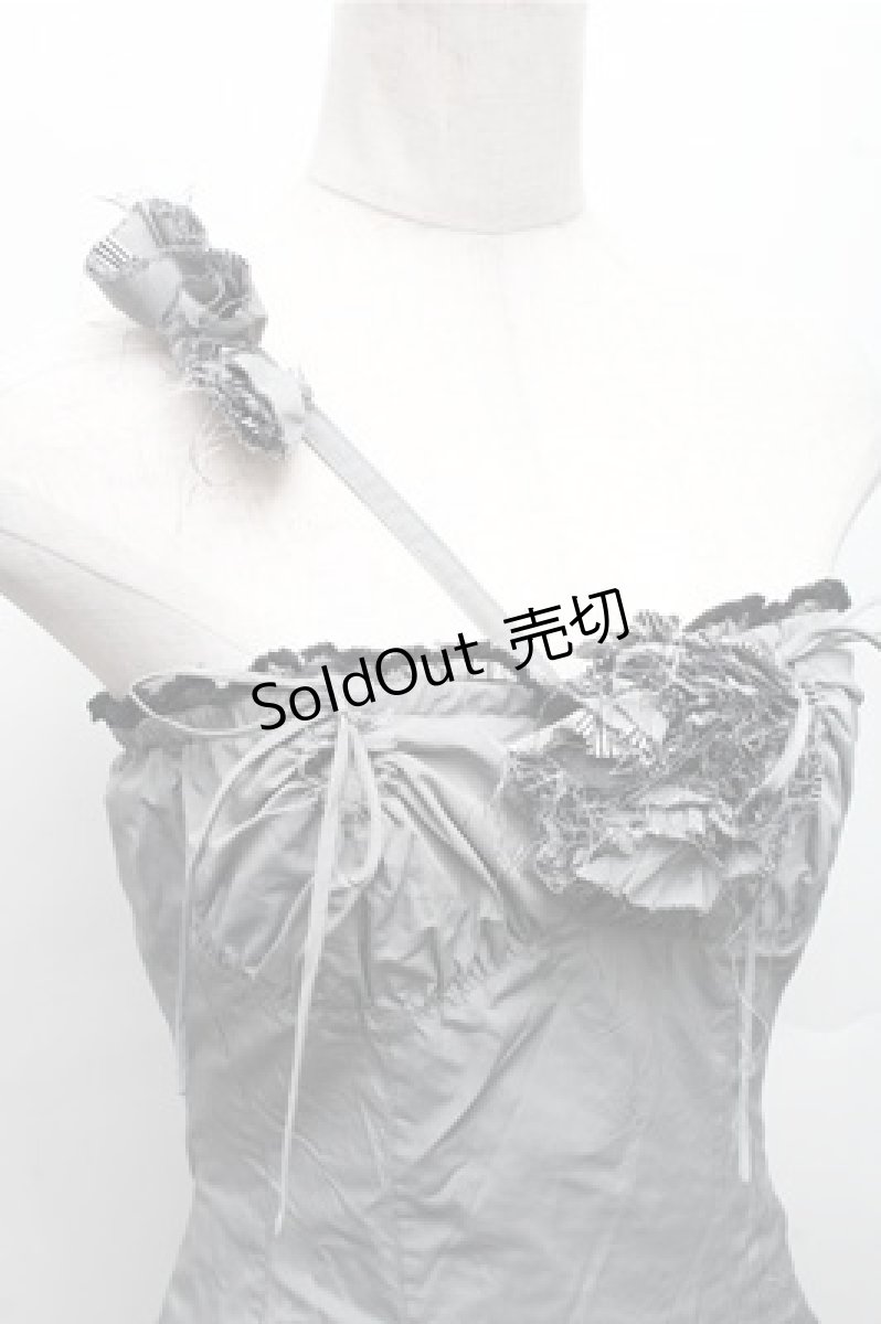 画像3: alice auaa / コサージュ付きバルーンワンピース 3 グレー S-26-03-12-054-AA-OP-AS-ZS (3)