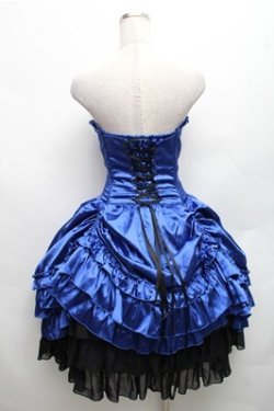 画像2: ATELIER PIERROT / サテンコルセットスカート  青 S-26-03-12-058-EL-SK-AS-ZS