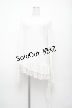 画像1: NIBBLE POISON / バラモチーフレースリブプルオーバー  白 S-26-03-12-008-0-TO-AS-ZS