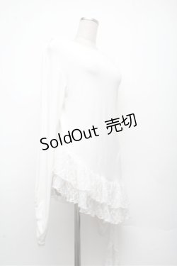 画像3: NIBBLE POISON / バラモチーフレースリブプルオーバー  白 S-26-03-12-008-0-TO-AS-ZS