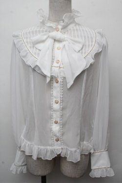 画像1: Angelic Pretty / シフォン切替ピンタックブラウス  白 S-26-03-12-011-AP-BL-HR-ZS