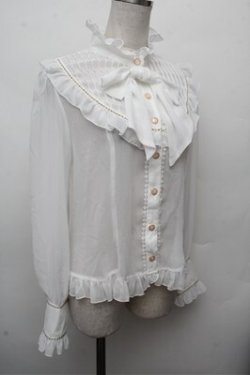 画像3: Angelic Pretty / シフォン切替ピンタックブラウス  白 S-26-03-12-011-AP-BL-HR-ZS