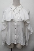 NIBBLE POISON / 後ろ編み上げブラウス  白 S-26-03-12-012-0-BL-AS-ZS