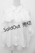 NIBBLE POISON / 後ろ編み上げブラウス  白 S-26-03-12-012-0-BL-AS-ZS