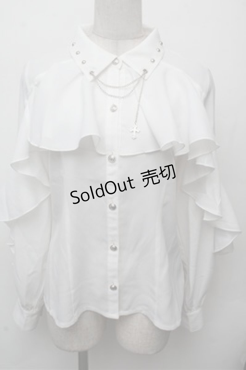 画像1: NIBBLE POISON / 後ろ編み上げブラウス  白 S-26-03-12-012-0-BL-AS-ZS (1)