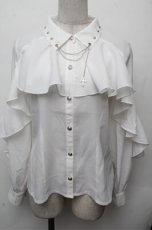 画像1: NIBBLE POISON / 後ろ編み上げブラウス  白 S-26-03-12-012-0-BL-AS-ZS (1)