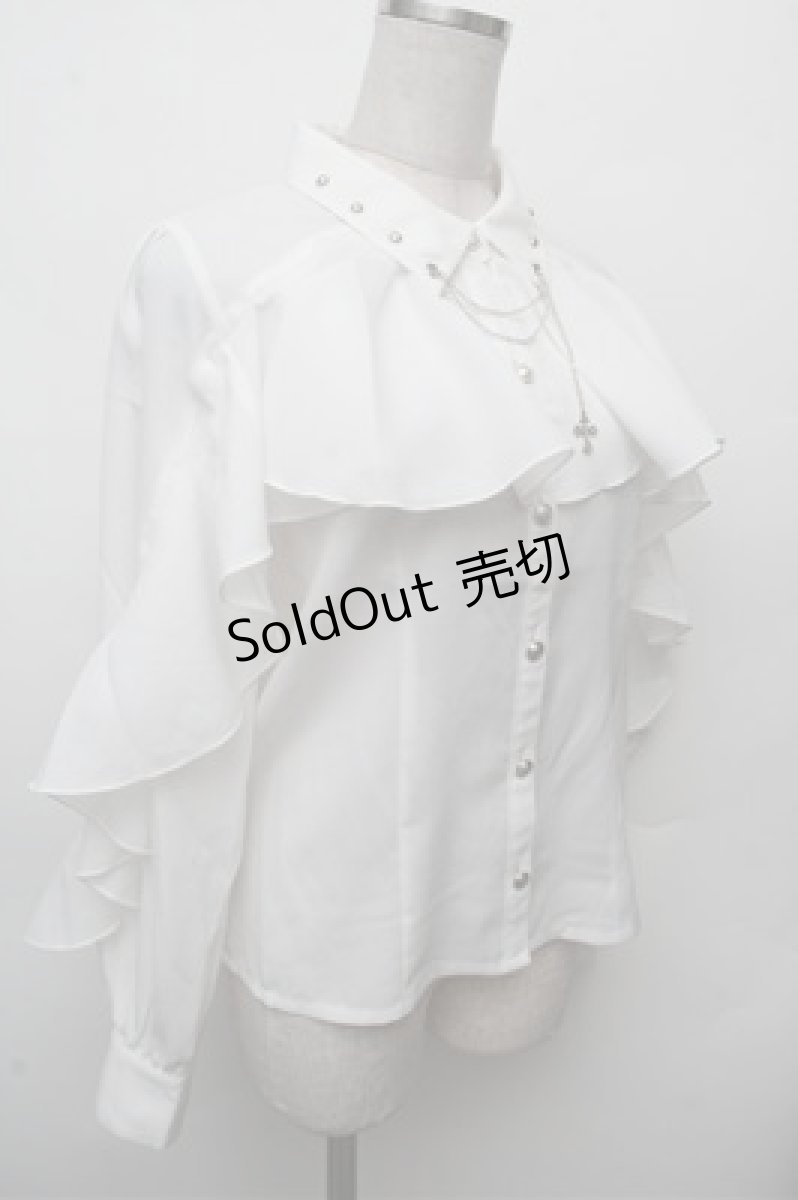 画像3: NIBBLE POISON / 後ろ編み上げブラウス  白 S-26-03-12-012-0-BL-AS-ZS (3)