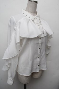 画像3: NIBBLE POISON / 後ろ編み上げブラウス  白 S-26-03-12-012-0-BL-AS-ZS