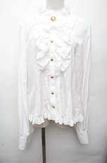 画像1: metamorphose / スタンドカラービショップスリーブブラウス 2 白 S-26-03-12-014-ME-BL-HR-ZS (1)