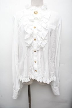 画像1: metamorphose / スタンドカラービショップスリーブブラウス 2 白 S-26-03-12-014-ME-BL-HR-ZS