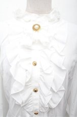 画像4: metamorphose / スタンドカラービショップスリーブブラウス 2 白 S-26-03-12-014-ME-BL-HR-ZS (4)