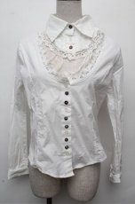 画像1: GRAMM / 胸元ビーズデザインブラウス  白 S-26-03-12-015-HN-TS-HR-ZS (1)