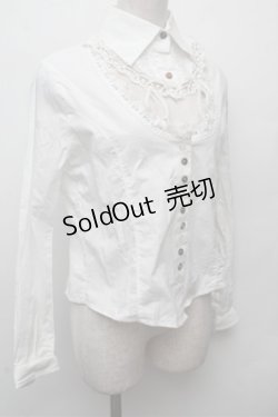 画像3: GRAMM / 胸元ビーズデザインブラウス  白 S-26-03-12-015-HN-TS-HR-ZS