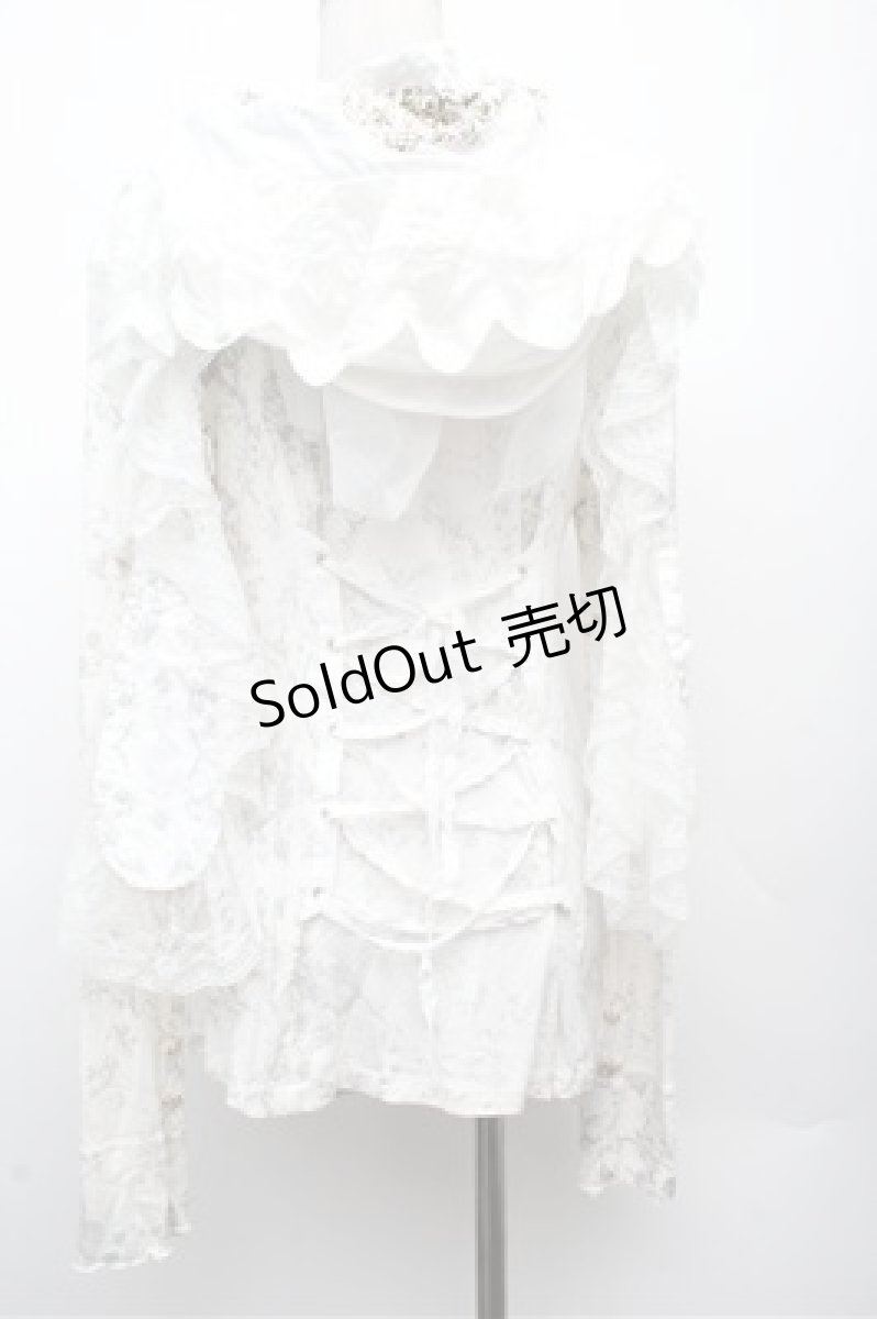 画像2: VII / プリントフード付きカーディガン  白 S-26-03-12-017-HN-TO-HR-ZS (2)