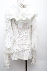 画像2: VII / プリントフード付きカーディガン  白 S-26-03-12-017-HN-TO-HR-ZS (2)