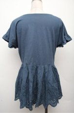 画像2: axes femme / レース切替トップス  ブルー S-26-03-12-018-AX-TO-AS-ZS (2)