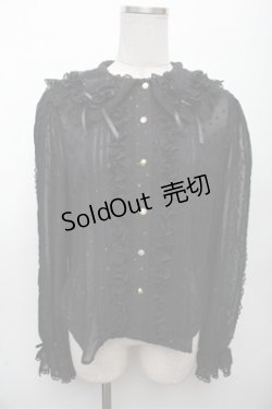 画像1: Angelic Pretty / Fluffyブラウス  黒 S-26-03-12-021-AP-BL-HR-ZS