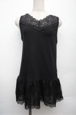 画像1: axes femme / スカラップレースロングタンク  黒 S-26-03-12-022-AX-TO-AS-ZS (1)