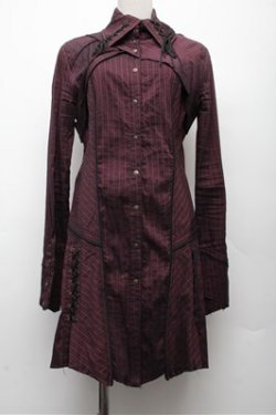 画像1: Ozz Croce / ストライプロングブラウス  赤 S-26-03-12-025-OO-BL-AS-ZS