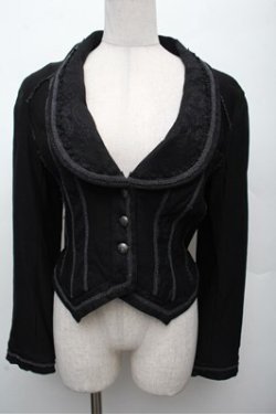 画像1: Ozz oneste / レース切替ジャケット  黒 S-26-03-12-026-OO-JA-AS-ZS