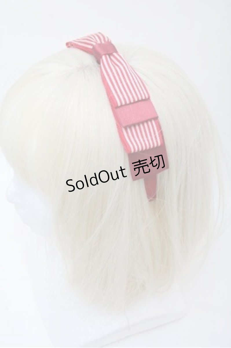 画像1: Angelic Pretty / Chelseaストライプリボンカチューシャ  赤 S-26-03-12-004-AP-AC-HR-ZS (1)